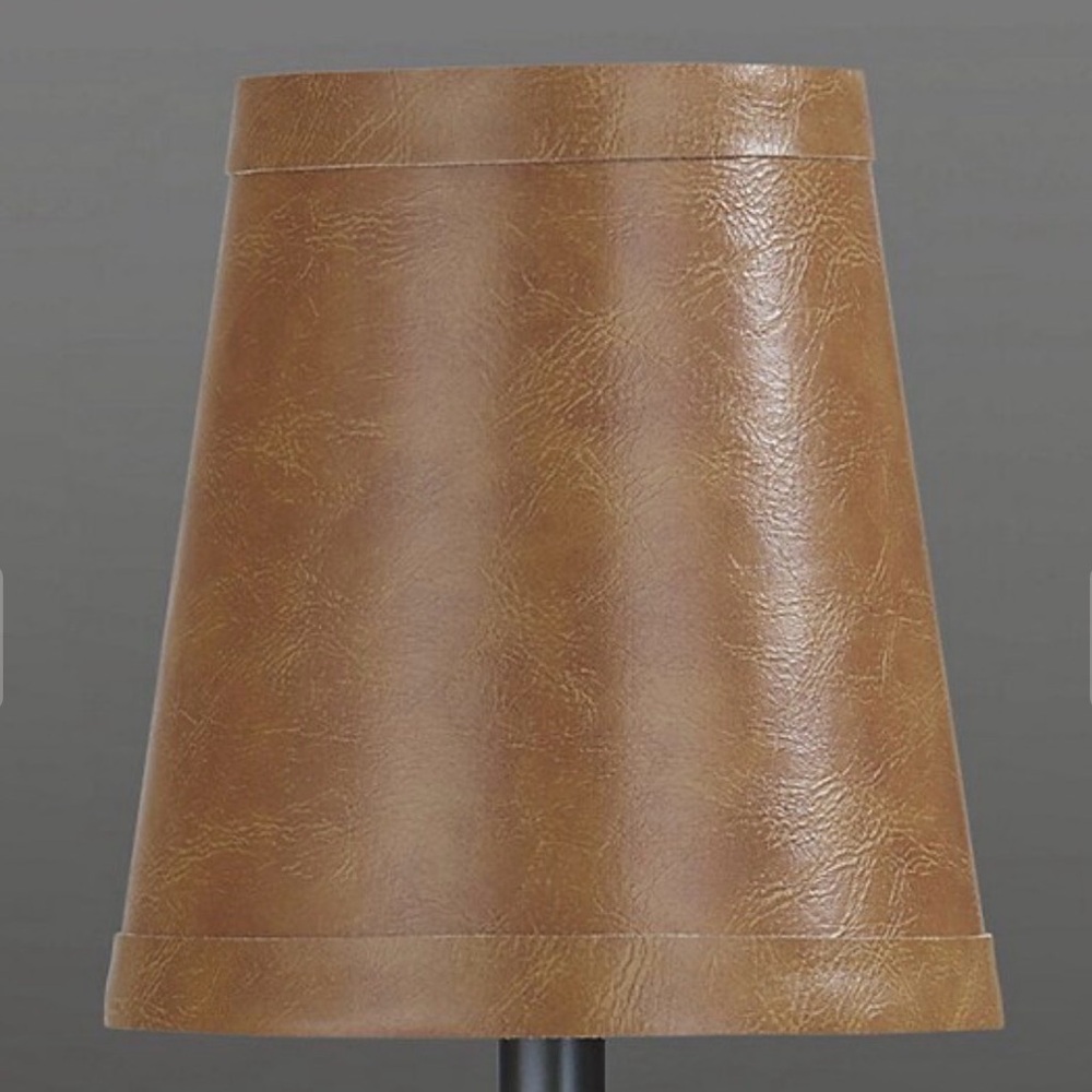 2 Ballard Design Faux Leather Chandelier Shades